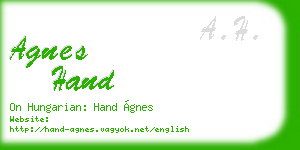 agnes hand business card